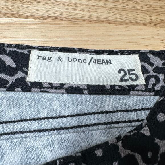 Rag & Bone Ameoba Leopard Print Skinny Pants Size 25 EUC Low Rise Flat Front - Picture 5 of 10